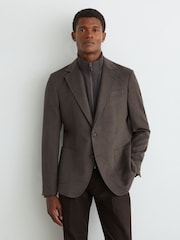 Reiss Badge Check Single-Breasted Blazer with Gilet Insert Tailored-Fit - Attēls 1 no 12