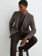 Reiss Badge Check Single-Breasted Blazer with Gilet Insert Tailored-Fit - Attēls 4 no 12