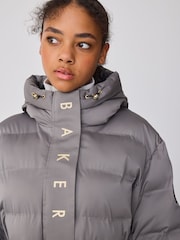 Baker by Ted Baker Duşa Davamlı Uzun Xəttli İstilik Möhürü Yastıqlı Palto - 7şəkildən 3 şəkil