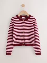 Pink and Berry Stripe - Knit Cardigan (3-16yrs) - Larawan 1 ng 4