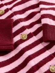 Pink and Berry Stripe - Knit Cardigan (3-16yrs) - Larawan 3 ng 4