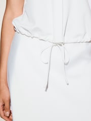 Ecru Short Sleeve V-Neck Bubblehem Top - Image 7 of 10