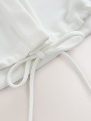 Ecru Short Sleeve V-Neck Bubblehem Top - Image 9 of 10