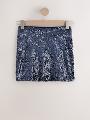 Navy Sequin Mini Skirt - Image 5 of 7