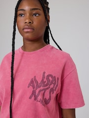 smALLSAINTS Pink Oversized Orlando Logo Crew T-Shirt - Image 4 of 8