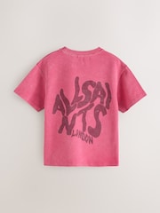 smALLSAINTS Pink Oversized Orlando Logo Crew T-Shirt - Image 6 of 8