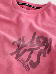 smALLSAINTS Pink Oversized Orlando Logo Crew T-Shirt - Image 7 of 8