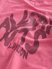 smALLSAINTS Pink Oversized Orlando Logo Crew T-Shirt - Image 8 of 8