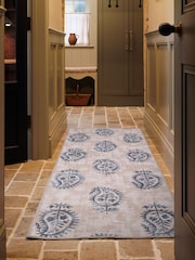 Hug Rug Blue Woodblock Paisley Runner - Image 1 of 4