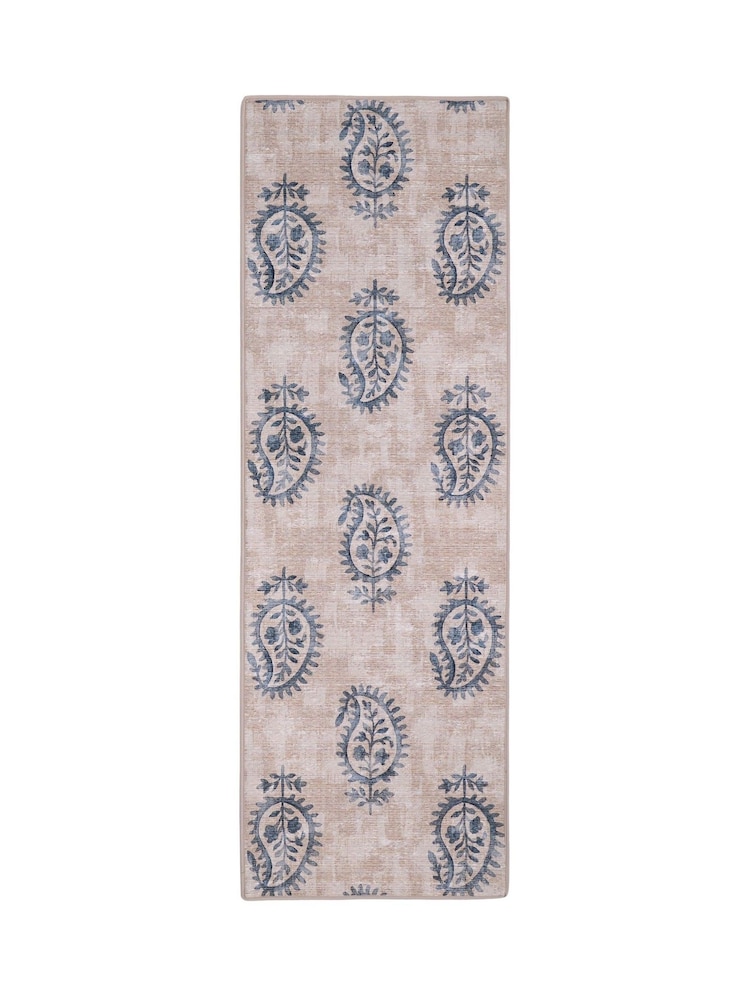 Hug Rug Blue Woodblock Paisley Runner - Image 2 of 4