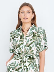 Estampado de hojas verdes - Yumi Viscose Relaxed Boho Print Maxi Shirt Dress - Imagen 4 de 4