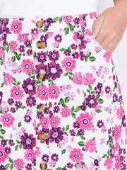 Yumi Retro Floral Cotton Stretch Mini Skirt - Imagen 5 de 5