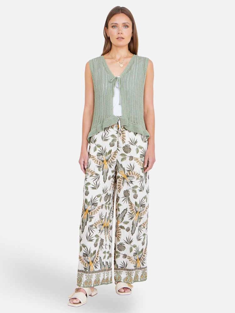 Yumi Viscose Wide Leg Trousers - Imagen 1 de 3