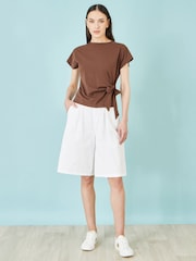 Белый - Yumi Cotton Bermuda Shorts - Изображение 1 3