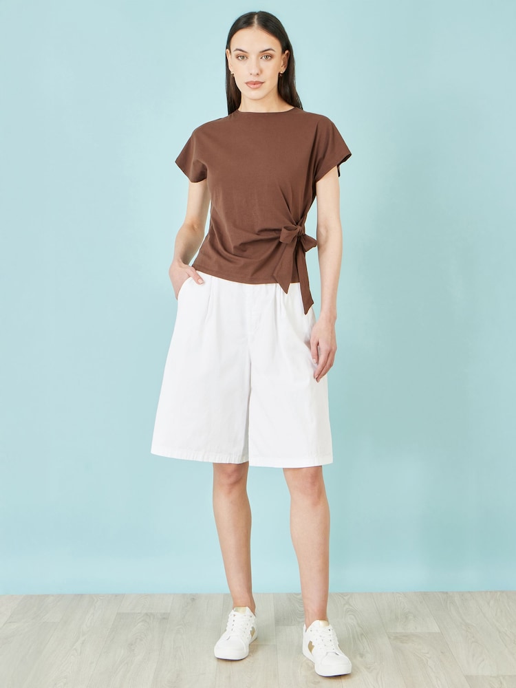 Белый - Yumi Cotton Bermuda Shorts - Изображение 1 3