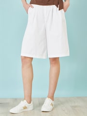 Белый - Yumi Cotton Bermuda Shorts - Изображение 2 3
