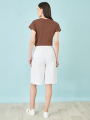 Белый - Yumi Cotton Bermuda Shorts - Изображение 3 3