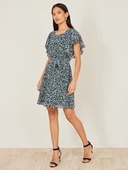 Yumi Ditsy Print Floral Skater Dress - 圖片 1/4