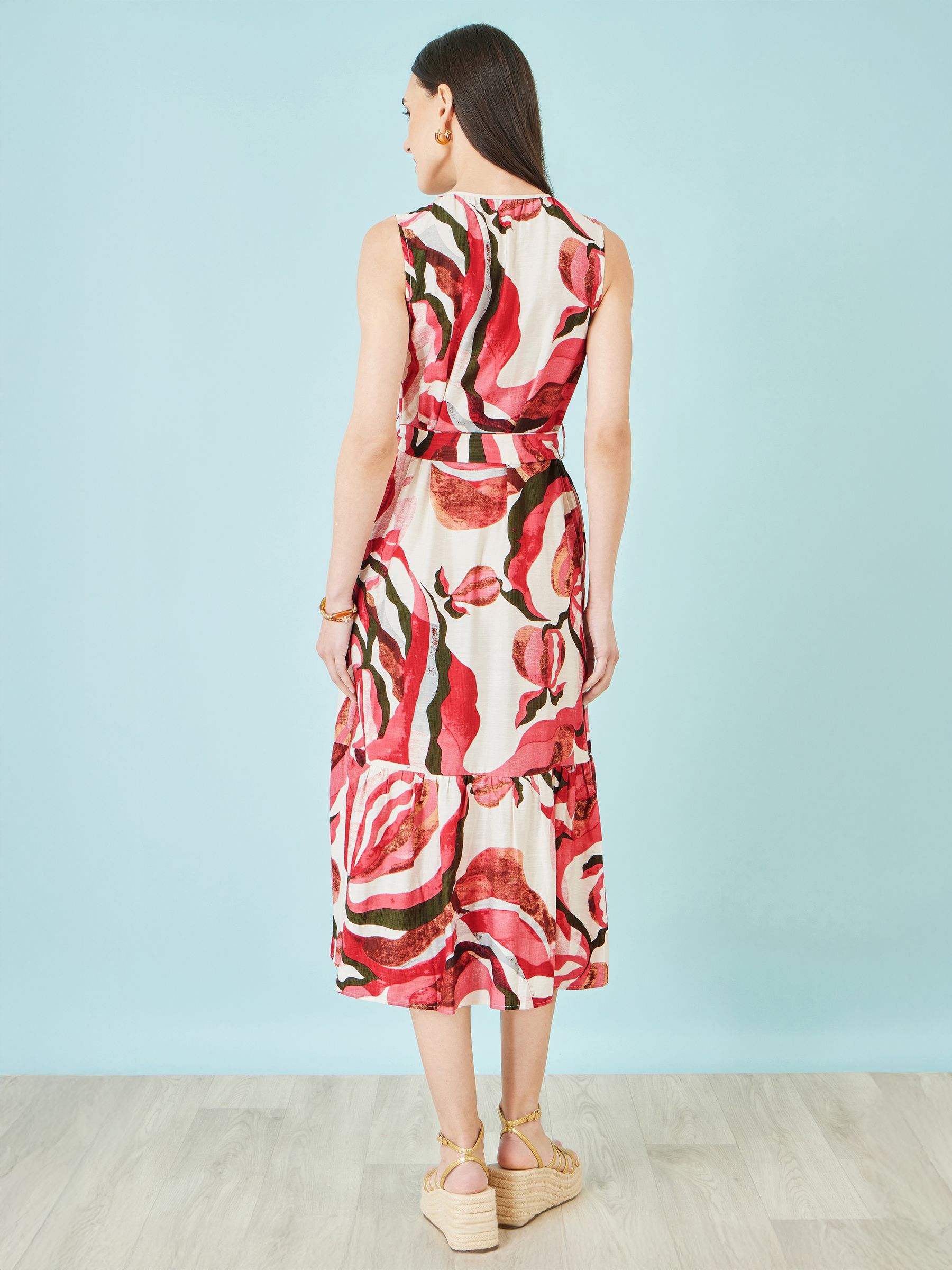 Buy Yumi Pink Viscose Swirl Print Midi Dress from Next USA