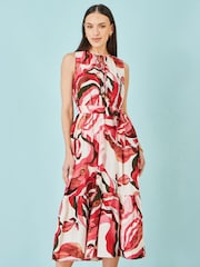 Yumi Pink Viscose Swirl Print Midi Dress - Image 5 of 5