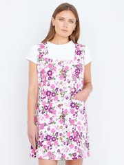 Yumi Retro Floral Cotton Stretch Pinafore Dress - Imagen 4 de 5