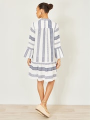 Yumi White Cotton Stripe Tunic - Image 2 of 5
