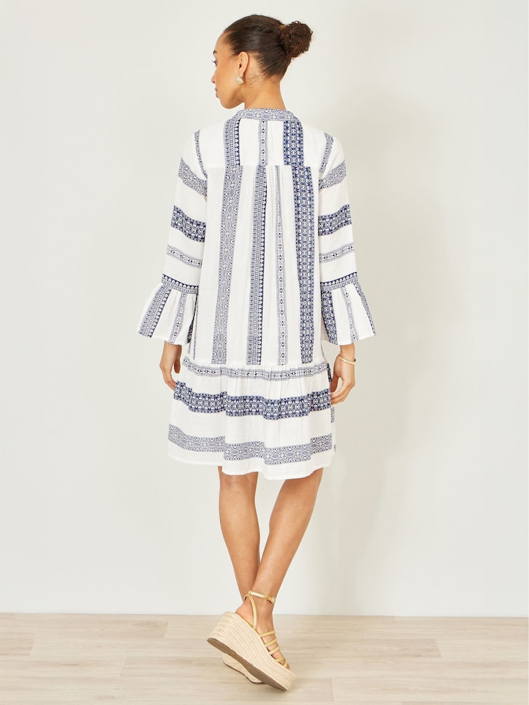 Yumi White Cotton Stripe Tunic - Image 2 of 5