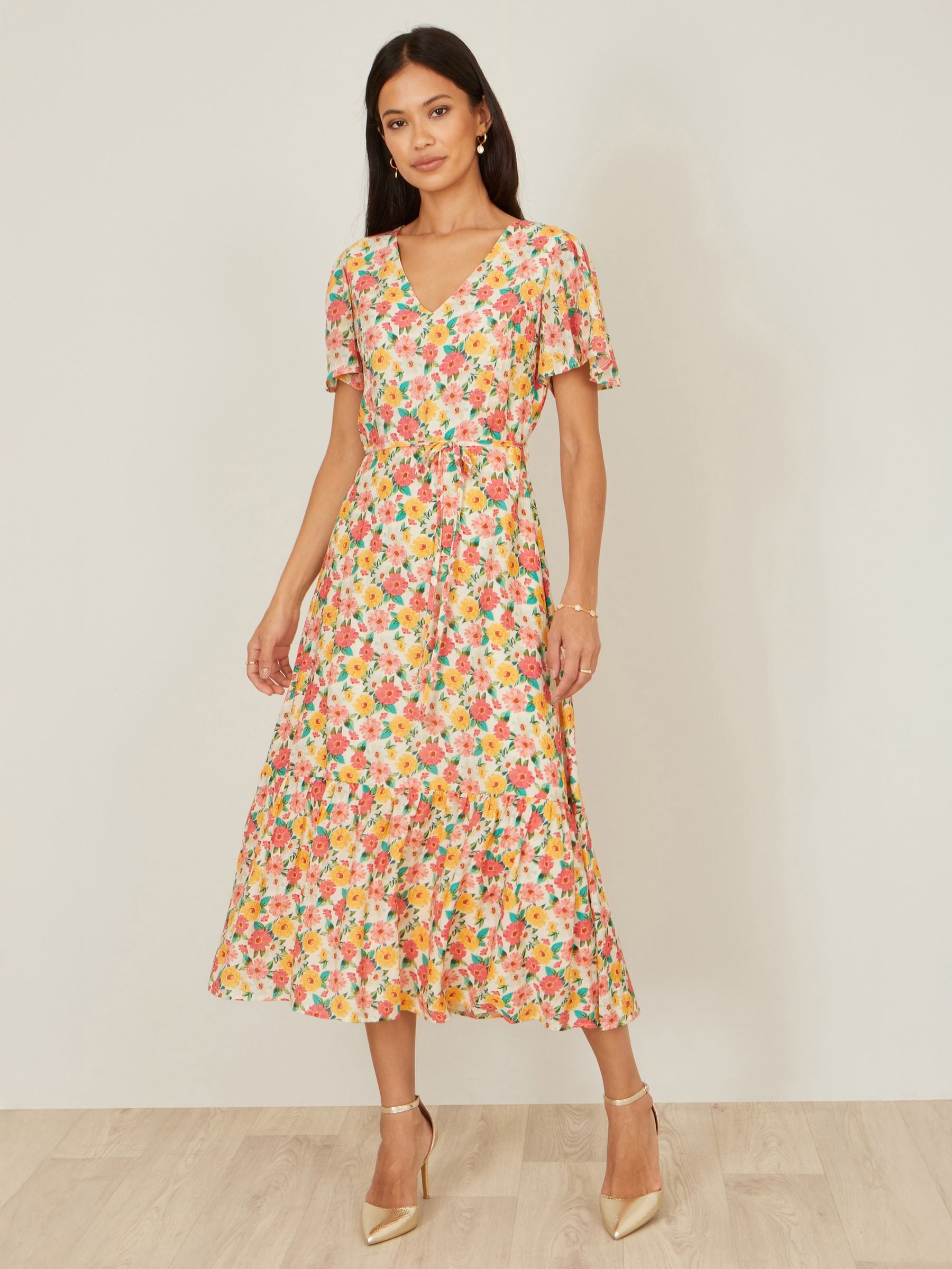 Buy Yumi Orange Midi Tea Dress With Angel Sleeves from Next USA