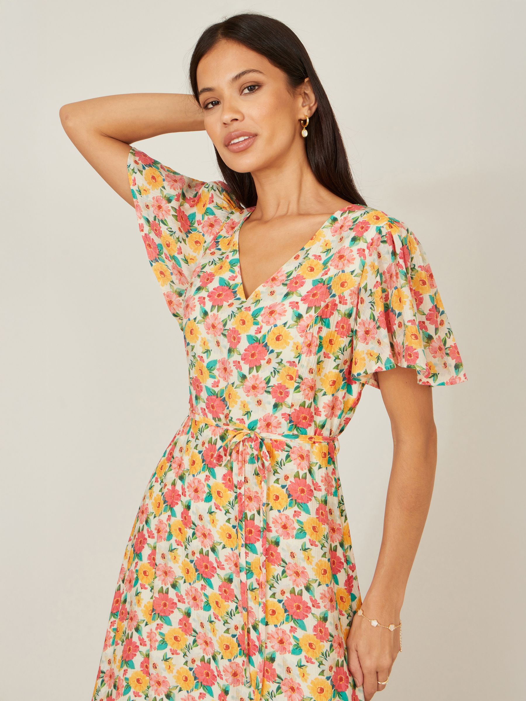 Buy Yumi Orange Midi Tea Dress With Angel Sleeves from Next USA