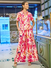 Yumi Abstract Floral Wide Leg Trousers - תמונה 1 מתוך 4