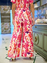 Yumi Abstract Floral Wide Leg Trousers - תמונה 2 מתוך 4