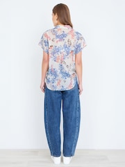 Yumi White Cotton Paisley Print Tie Knot Shirt - Image 3 of 4