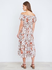 Yumi Floral Ruched Waist Midi Dress - Imagen 2 de 4