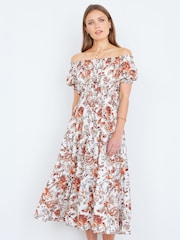 Yumi Floral Ruched Waist Midi Dress - Imagen 3 de 4
