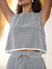 Yumi Gingham Cotton Midi Skirt - 圖片 5/5