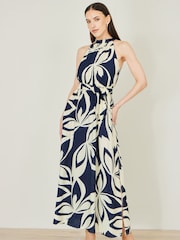 Yumi Geo Swirl Print Halter Maxi Dress - Imagen 3 de 4