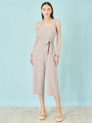 Yumi Brown Stripe Strappy Jumpsuit - Image 1 of 4