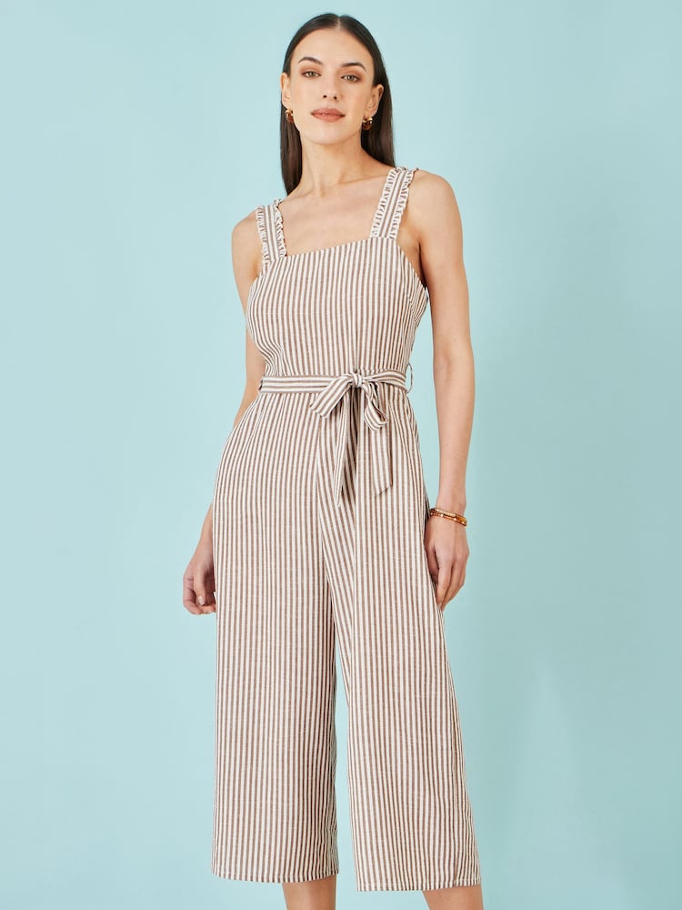 Yumi Brown Stripe Strappy Jumpsuit - Image 5 of 5