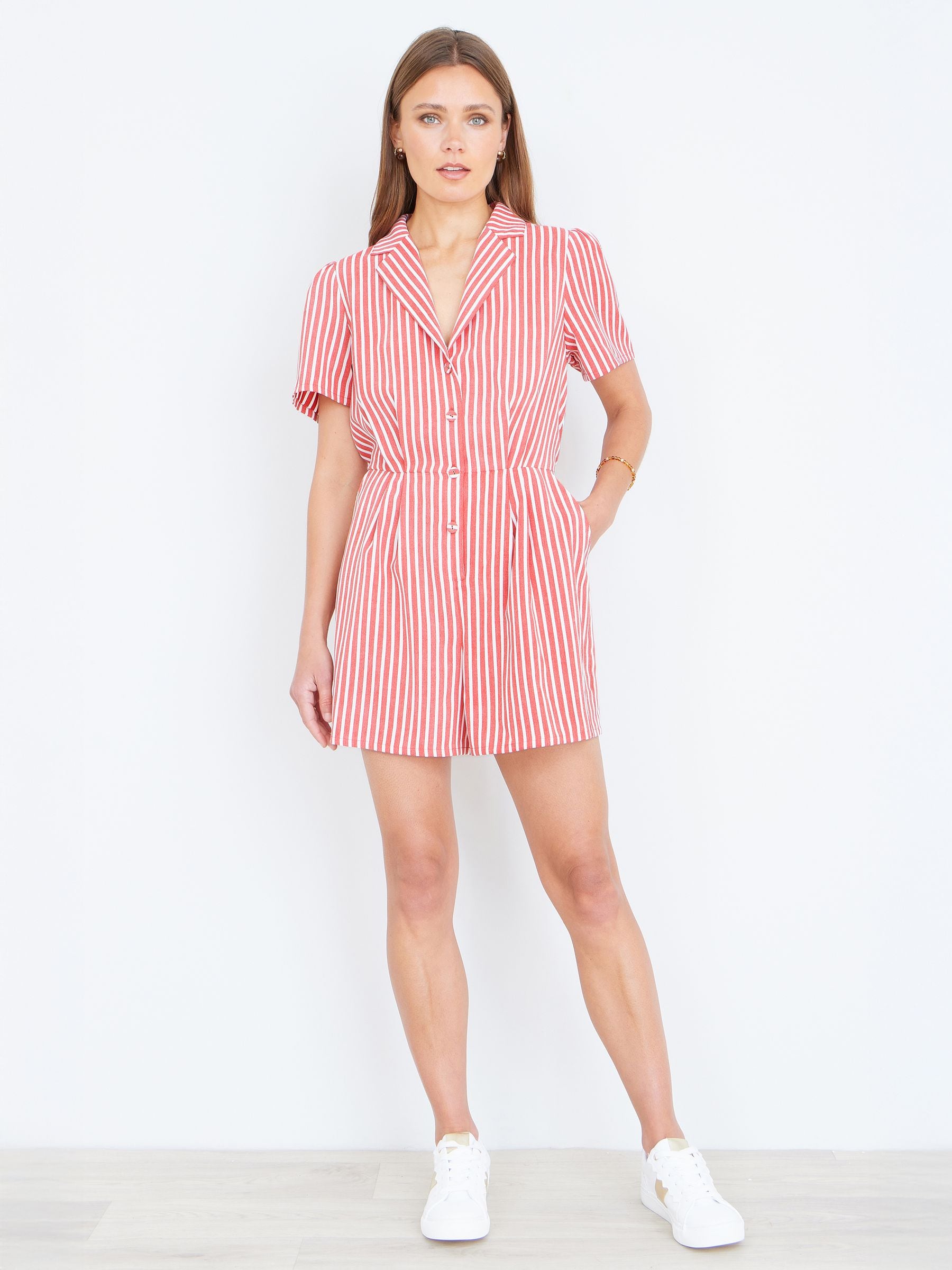 Buy Червоний - Yumi Stripe Retro Playsuit з сайту Next Ukraine