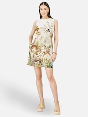 Yumi Cream Jungle Print Viscose Shift Dress - Image 1 of 4
