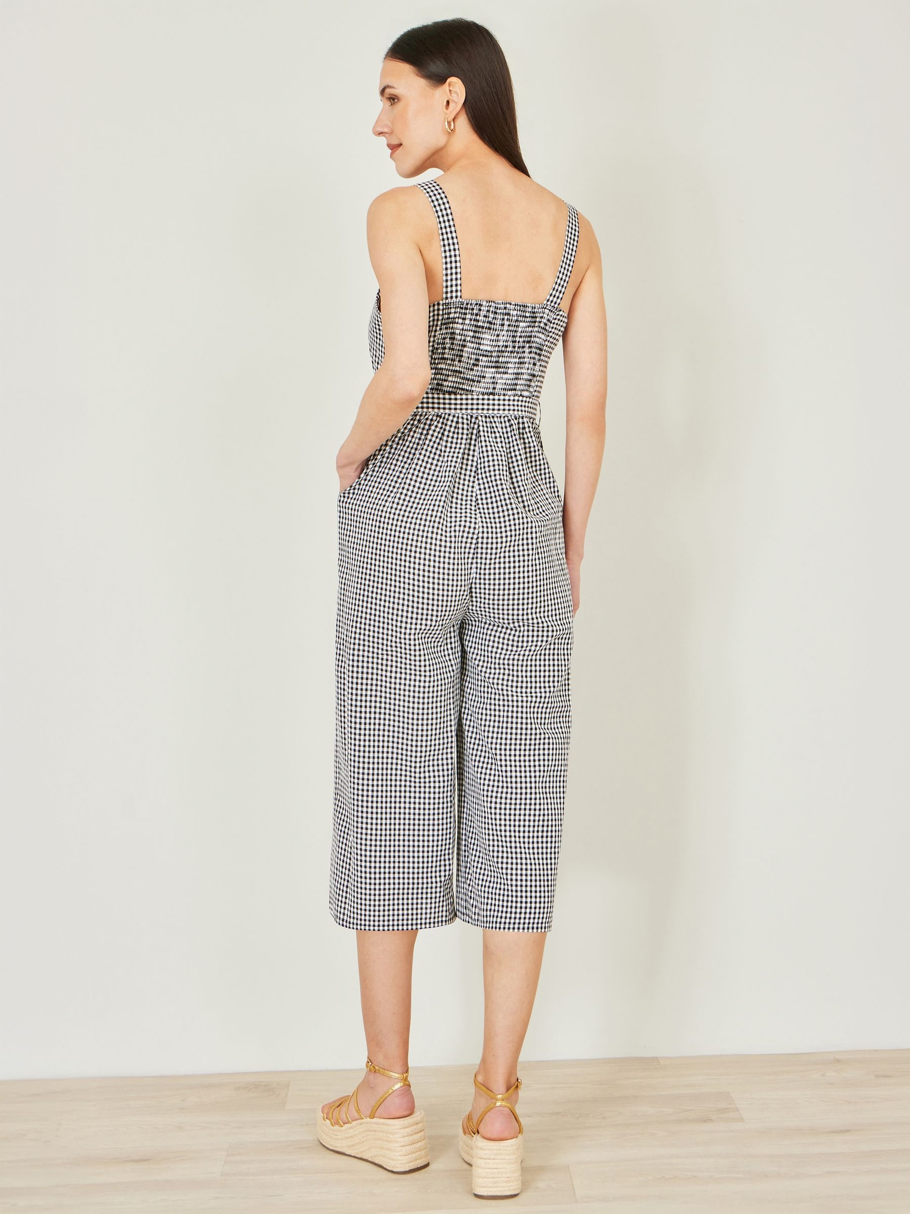 Buy Yumi Black Gingham Button Through Jumpsuit from Next USA