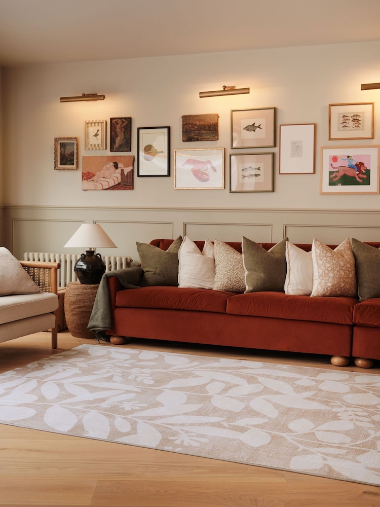 Hug Rug Natural Eden Leaves Rug - Image 1 of 5