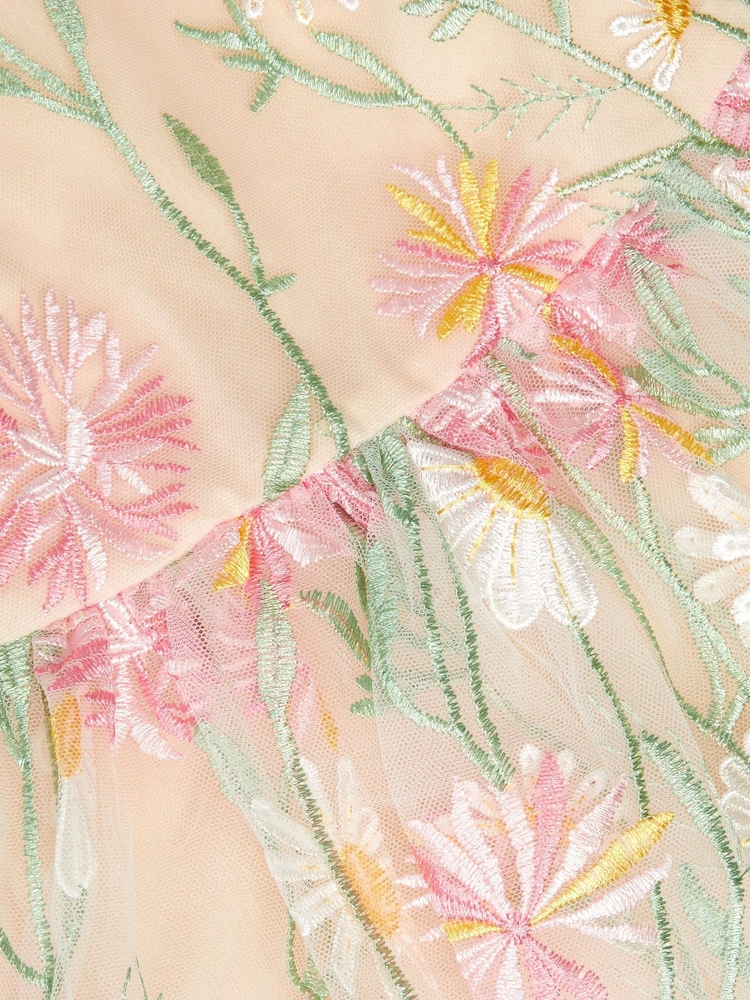 Monsoon White Baby Celina Daisy Embroidered Party Dress - Image 3 of 3 Monsoon White Baby Celina Daisy Embroidered Party Dress - Image 3 of 3