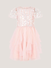 Monsoon Pink Inaya Floral Sequin Party Dress - Image 1 of 2