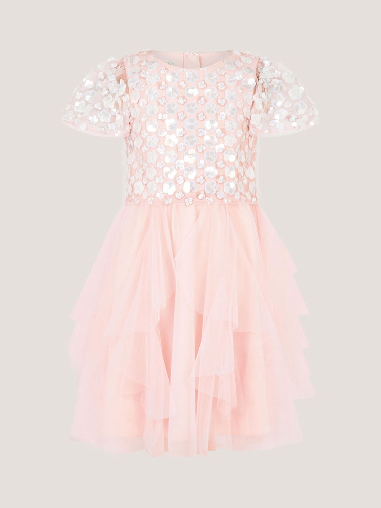 Monsoon Pink Inaya Floral Sequin Party Dress - Image 1 of 2
