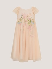 Monsoon Orange Estella Floral Embroidered Party Dress - Image 2 of 3