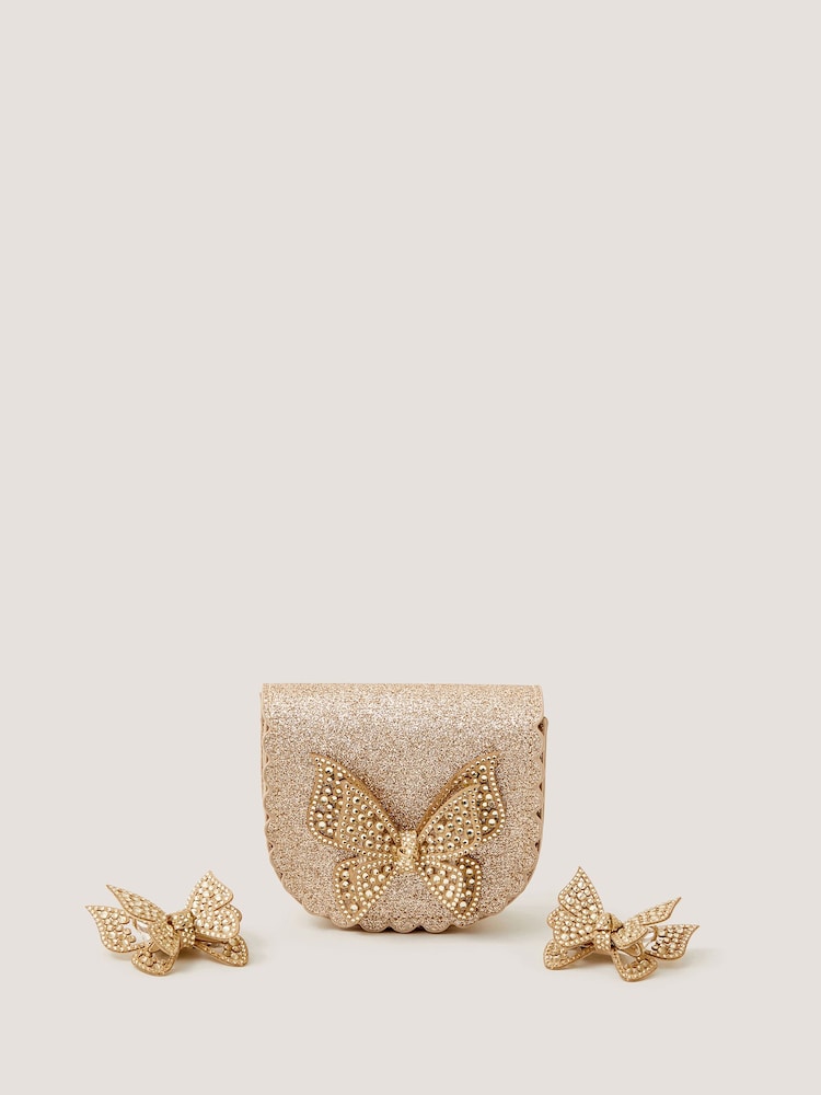 Monsoon Rhinestone Butterfly Bag & Hair Clips Set - Imagen 1 de 2