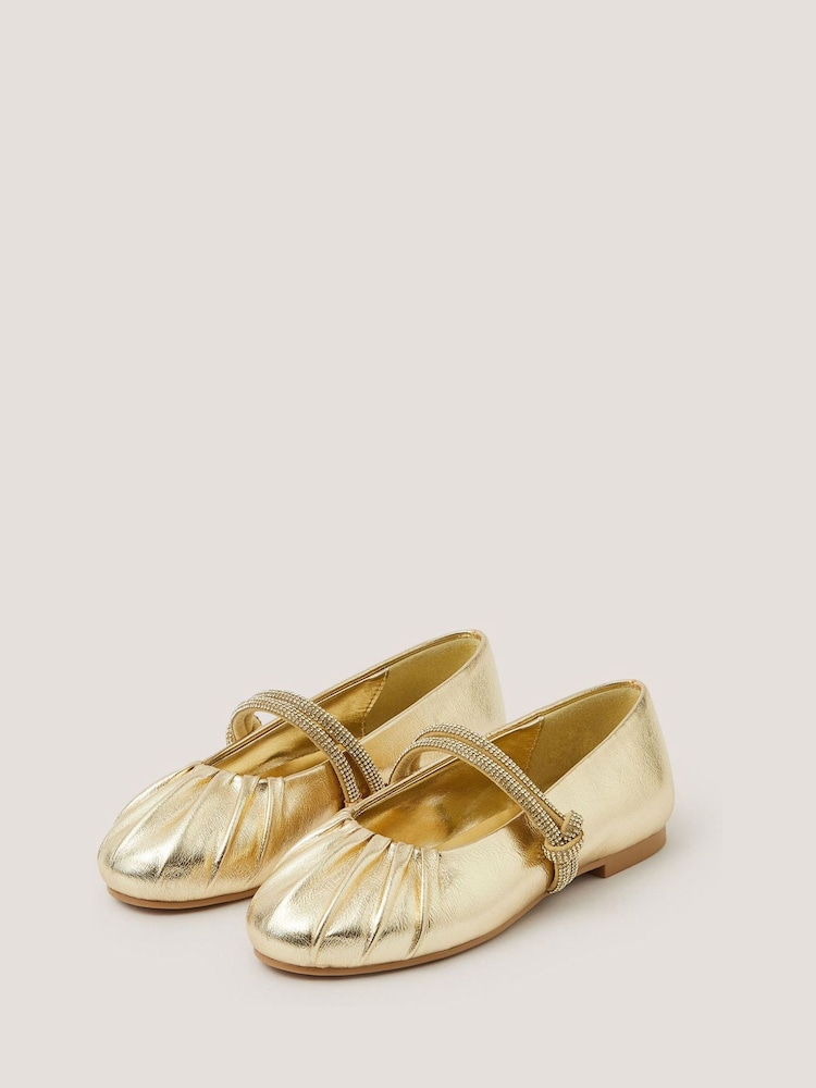 Monsoon Diamanté Strap Ballet Flats - Imagen 1 de 2