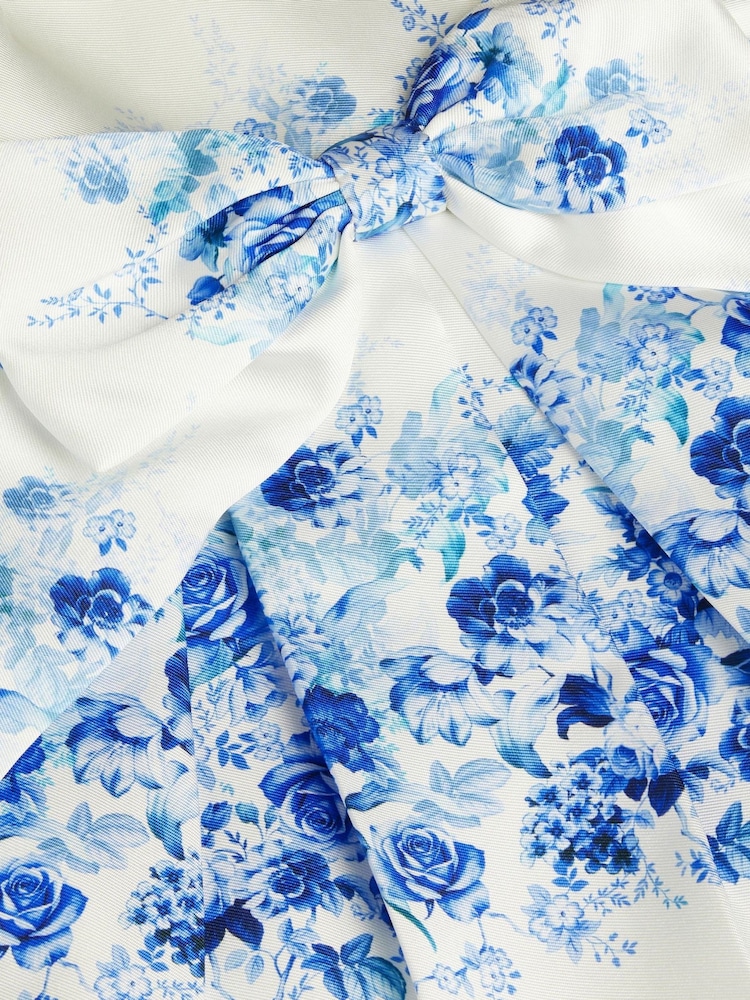 Monsoon Baby Rose Print Bow Party Dress - Imagen 2 de 2