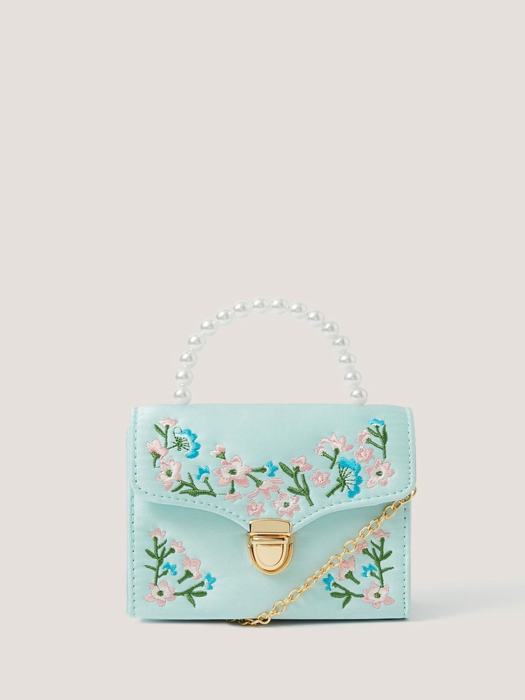 Monsoon Blue Floral Embroidered Bag - Image 1 of 2
